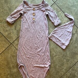 Caden Lane Lavender Baby Outfit with Gold Buttons